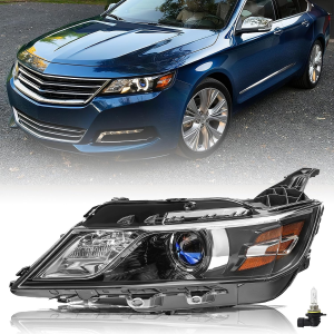 Headlight Assembly Compatible with 2014 2015 2016 2017 2018 2019 2020 Chevy Impala [Halogen Type] Projector Factory OE Replacement Black Housing Left Driver Side with Bulbs