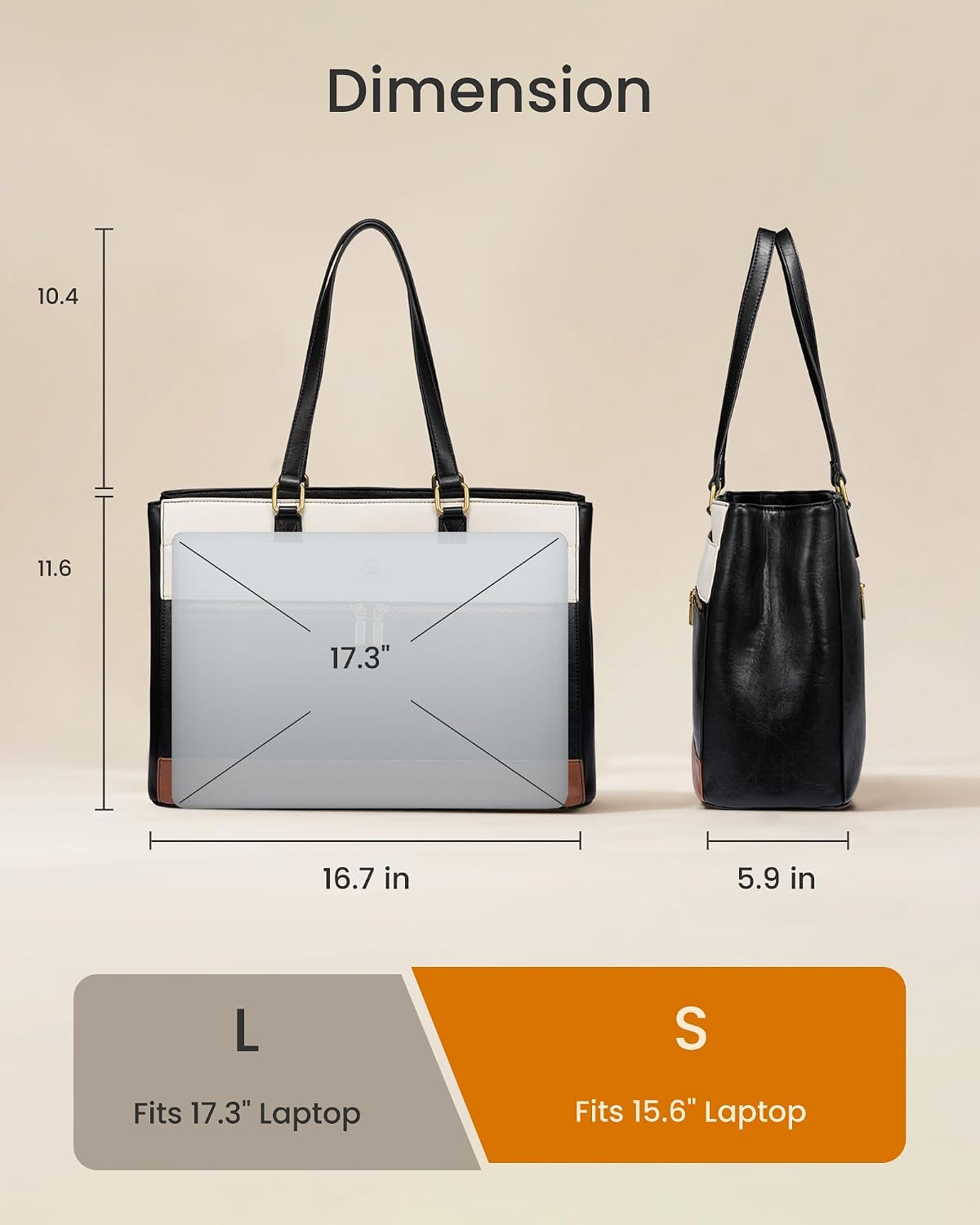 Laptop Bag for Women,15.6 Inch Vintage Work Tote Bags for Women,Leather Teacher Bag,Large Handbag Computer Briefcase - Image 6