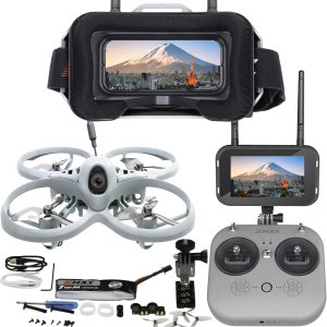 Tinyhawk Lite FPV Drone with Camera RTF Kit with FPV Goggles and Remote Control for Beginners Ready to Fly Set with ERLS Runcam Nano 3 VTX 25Mw 100Mw 400Mw Super Light 37G 75Mm 750Mah