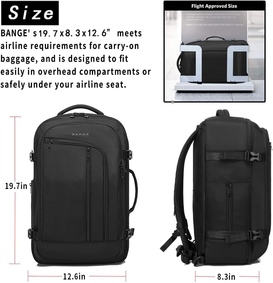 40L Men'S Travel Backpack,Carry on Airline Approved Backpacks, Business Laptop Daypack for 17.3Inch Notebook - Image 2