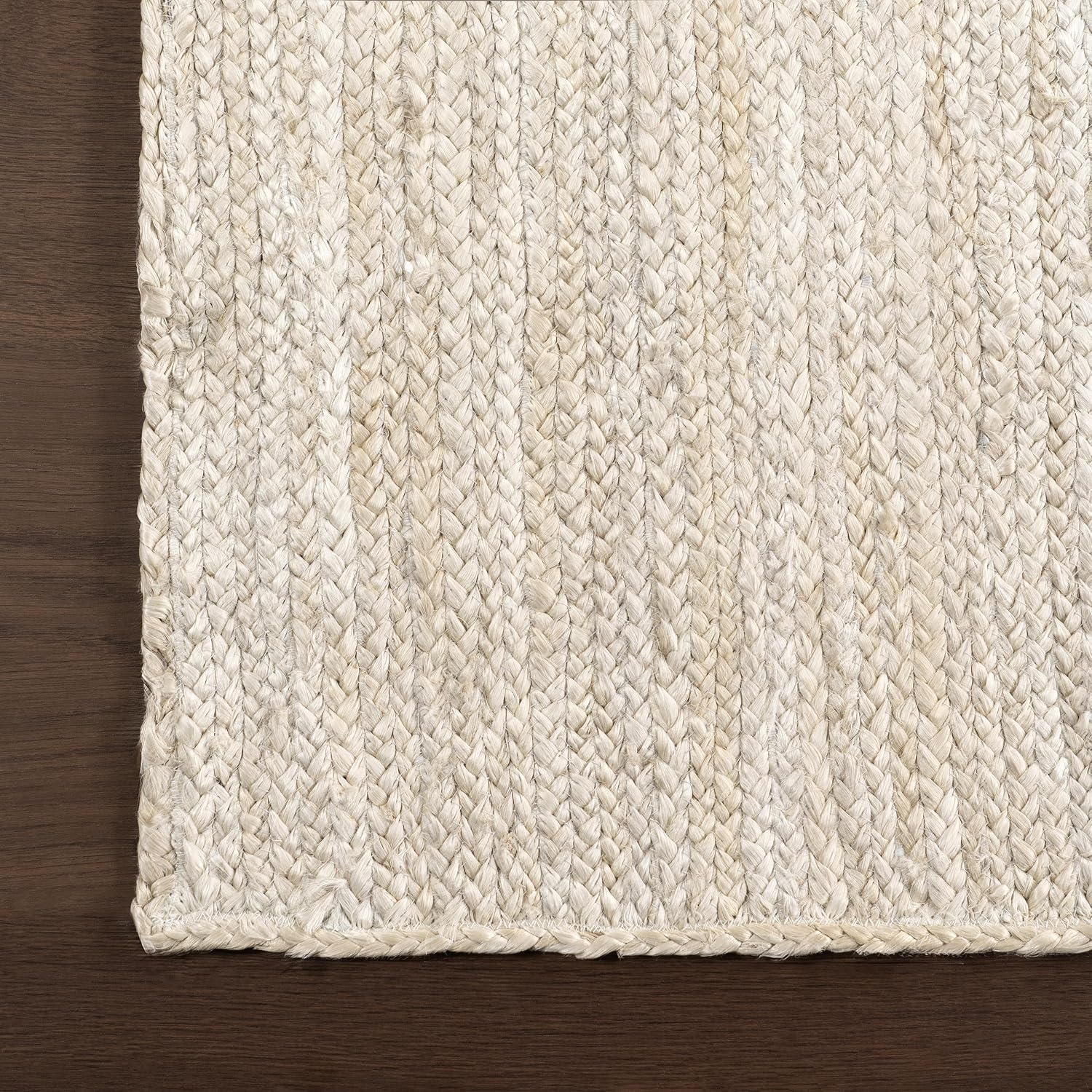 7 round Rigo Jute Hand Woven Area Rug, off White, Solid Farmhouse Design, Natural Fiber, for Bedroom, Living Room, Dining Room, Hallway, Office, Kitchen, Entryway - Image 4