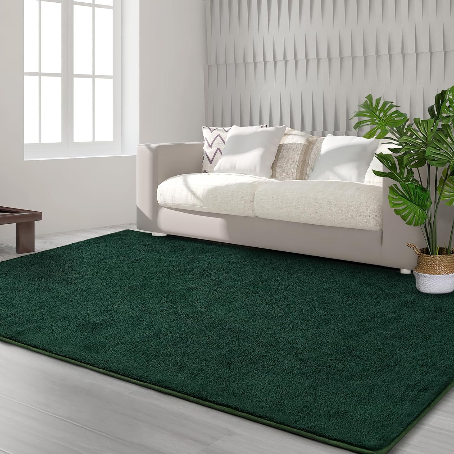 Area Rugs for Bedroom Living Room, 4X6 Dark Green Super Soft Comfy Thickened Memory-Foam Indoor Carpets, Modern Aesthetic Minimalist Carpet for Boys Girls Adults Apartment Nursery Home Décor - Image 8
