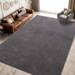 6X9 Area Rugs for Living Room, Soft Modern Memory Foam Bedroom Rug Washable Indoor Rug Low Pile Minimalist Non Slip Carpet for Kids Nursery Dorm Room Home Decor Dark Grey