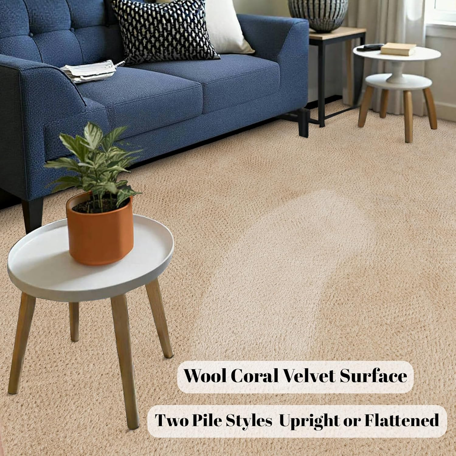 Large Modern Runner Rugs for Living Room Bedroom, 2X6 Feet Beige Ultra Soft Thickened Memory-Foam Indoor Rug, Comfy Aesthetic Solid Minimalist Carpets for Girls Boys Nursery Dorm Home Decor - Image 8