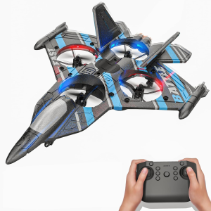Drones for Kids | 2.4GHZ RC Plane | Remote Control Airplane, RC Helicopter, 360° Flip Fighter Jet Toy, Toys for Ages 8-13 with Colorful LED Navigation Lights Blue