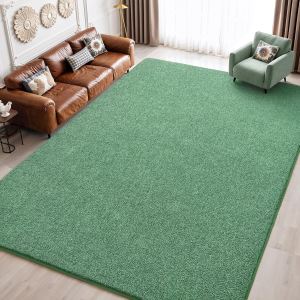 4X6 Area Rugs for Living Room, Soft Modern Memory Foam Bedroom Rug Washable Indoor Rug Low Pile Minimalist Non Slip Carpet for Kids Nursery Dorm Room Home Decor Green and White