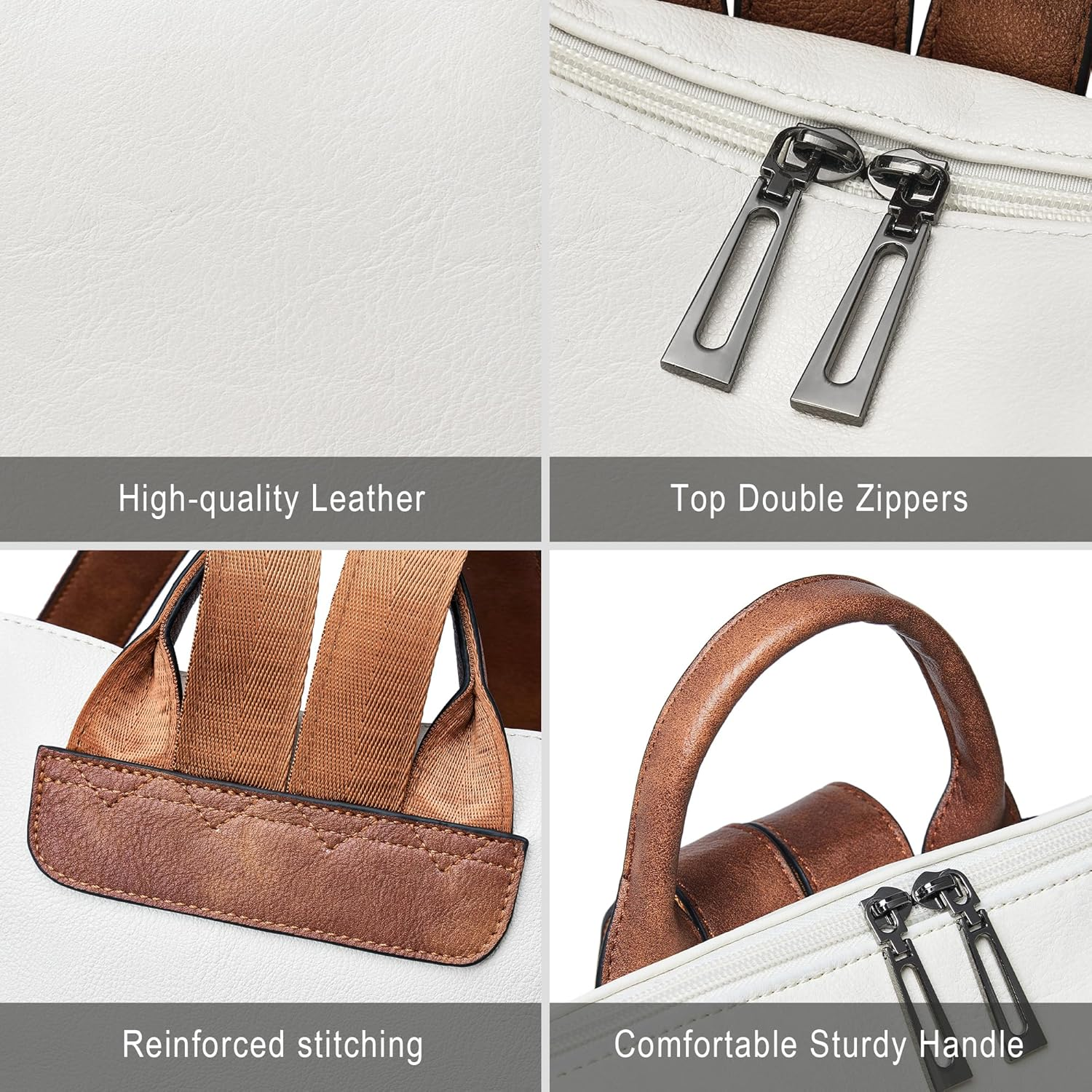 Vegan Leather Laptop Backpack for Women 15.6 Inch Work Backpack Fashion Travel Backpack Purse for Travel College Work - Image 6