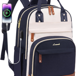 Backpack for Women,Laptop Backpack Women,Fits 15.6 Inch Laptop Bag,School Backpacks,Fashion Travel Work Anti-Theft Bag,Waterproof Business Computer College Backpack Purse,Beige-Blue-Brown