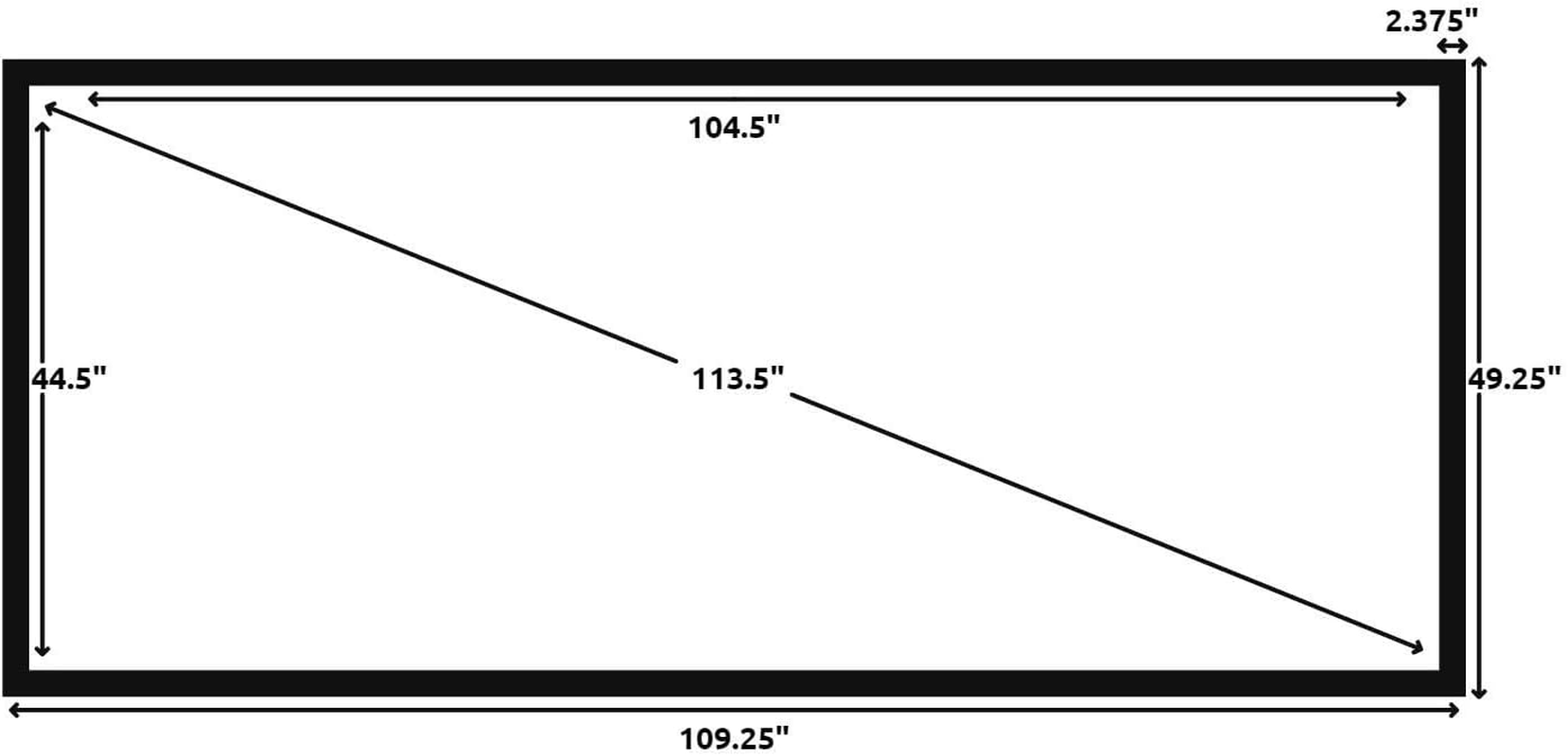 STR Series 6 Piece Home Theater Fixed Frame 4K / 8K Ultra HD, HDTV, HDR & Active 3D Movie Projection Screen, 2.35:1 Format, 115" Diagonal, High Contrast Material STR-235115-HC - Image 3
