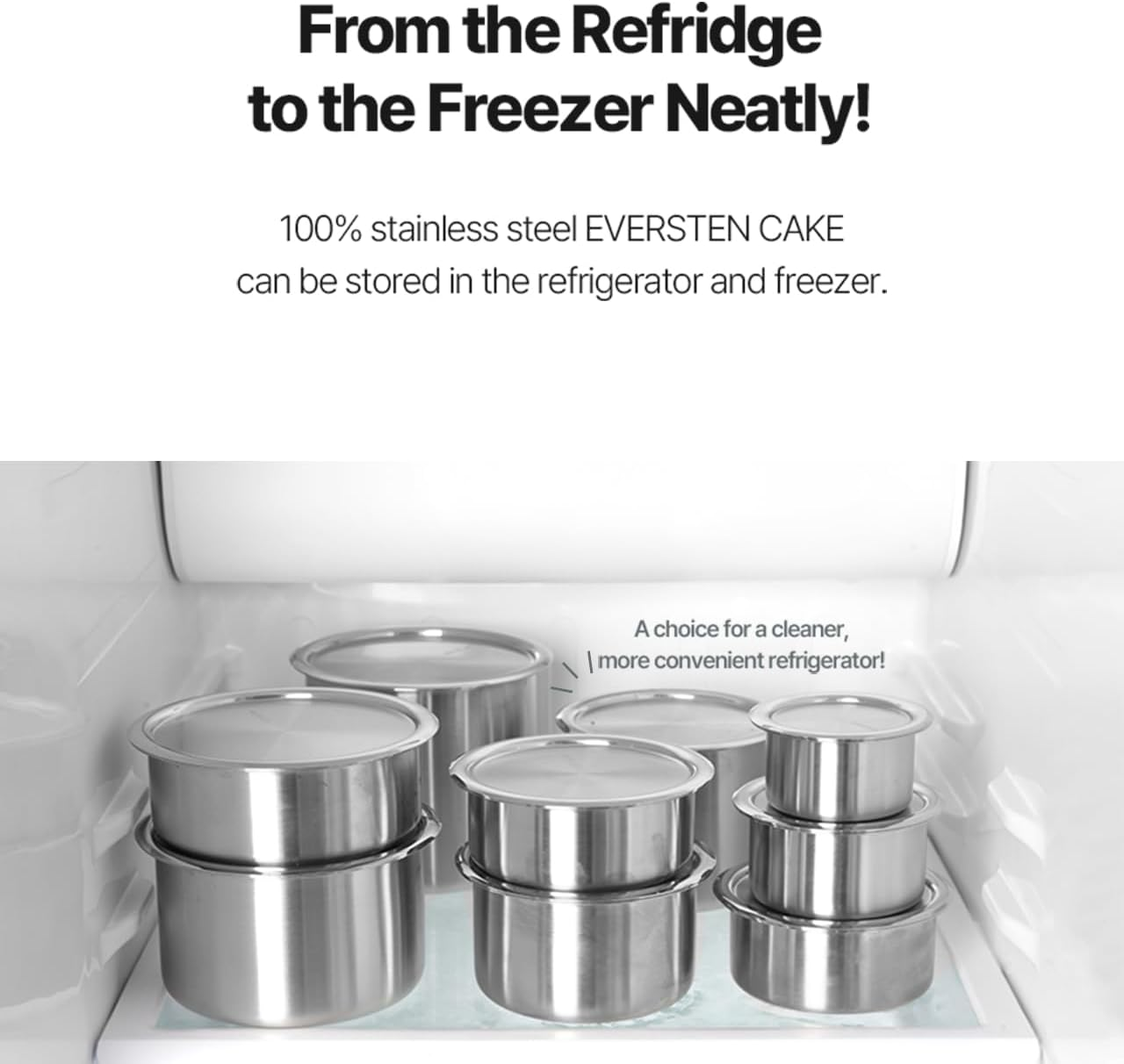 Cake 5PCS Stainless Steel Food Storage Containers with Lids 5PCS Canister Set Kitchen Appliances Dishwasher Safe Premium South Korea - Image 6