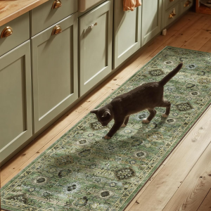 Washable Runners for Hallways Kitchen Rugs: 2'6"X8' Runner Rug Stain Resistant Non Slip Low Pile Soft Carpet Runners for Hallways Bedroom Kitchen Entryway Indoor Laundry Room Farmhouse