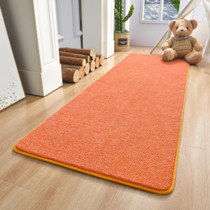 2X6 Area Rugs for Living Room, Soft Modern Memory Foam Bedroom Rug Washable Indoor Rug Low Pile Minimalist Non Slip Carpet for Kids Nursery Dorm Room Home Decor Orange
