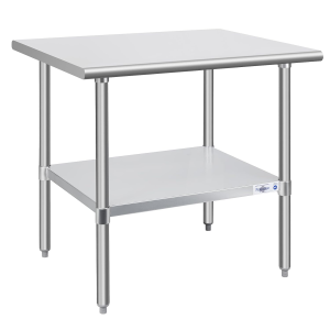 Stainless Steel Prep Table 36X30 Inch NSF Commercial Work Table with Undershelf Heavy Duty Table for Kitchen Restaurant Home Hotel