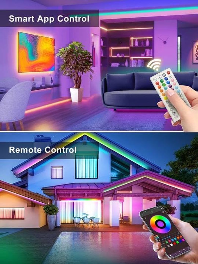 32.8FT Led Neon Rope Lights Music Sync, RGB Led Strip Lights Outdoor, Neon Led Light Strip with Remote & App Control, DIY Flexible Led Lights for Bedroom, Gaming, Party, Room Decor Aesthetic - Image 2