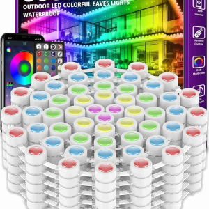 300FT Permanent Outdoor RGB Lights - IP67 Waterproof with Smart App Control Remote,Diy Scene Modes, Music Synchronization,Eaves Lights for Garden Decor,Deck,Christmas
