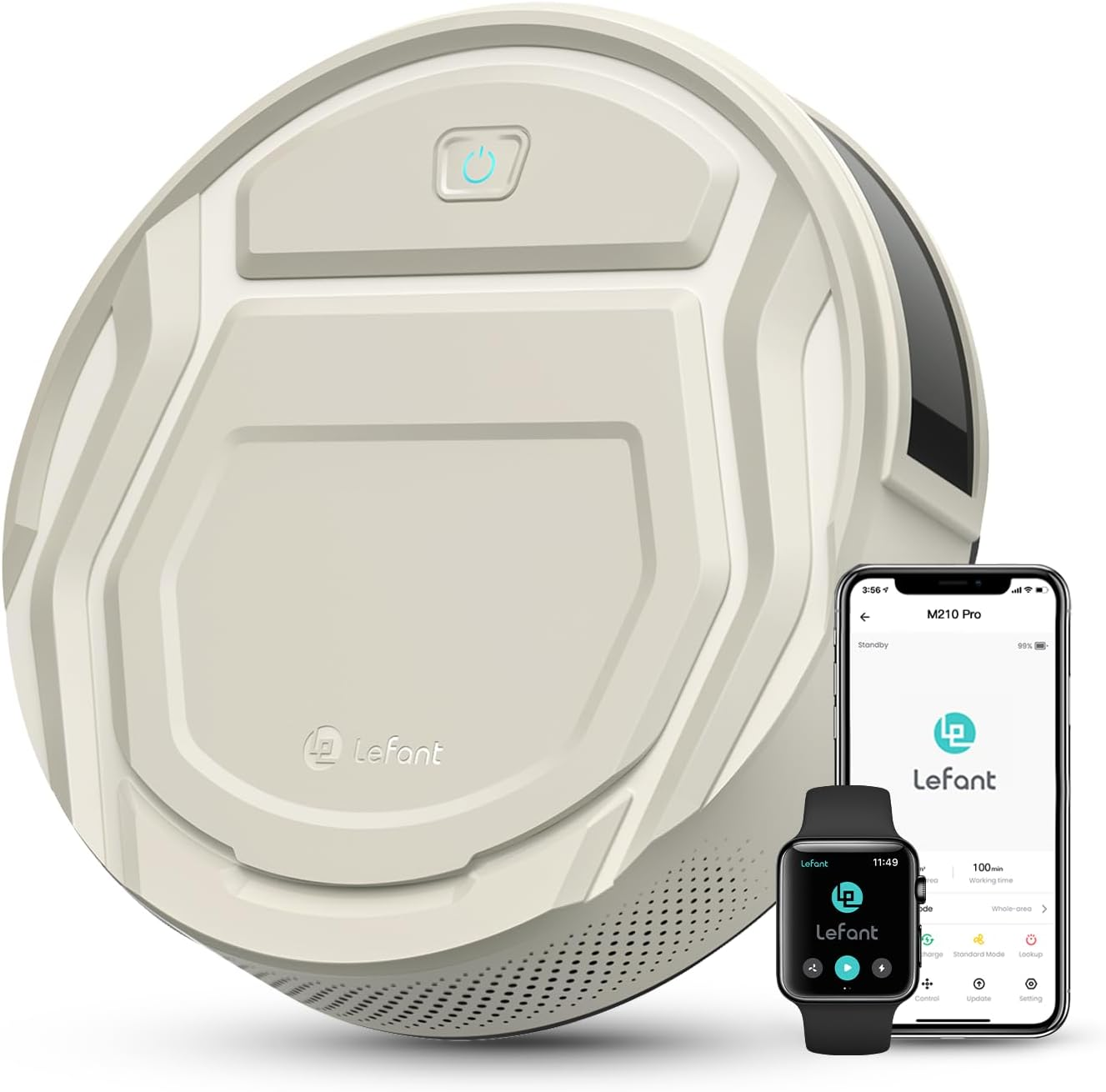 Robot Vacuum Cleaner M210 Pro,Slim,Quiet,2200Pa Suction,120 Min Self-Charging Robotic Vacuums, Freemove 3.0,Wifi/App/Alexa,6 Cleaning Modes Ideal for Hard Floors Pet Hair Low Carpet,Champagne