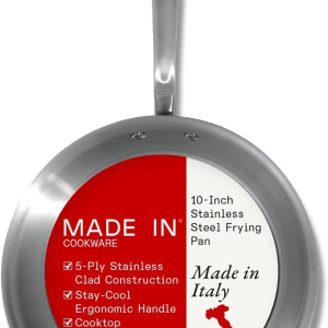 Made in Cookware - 10-Inch Stainless Steel Frying Pan - 5 Ply Stainless Clad - Professional Cookware - Crafted in USA - Induction Compatible