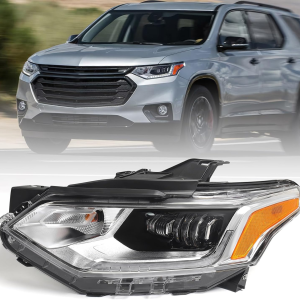 Left LED Headlight Fit for Chevy Traverse 2018-2021 | Headlamp Assembly W/Drl Projector Front Head Light Replacement for GM2502548 84887859 Driver Side