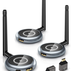 2026 Wireless HDMI Transmitter and 2 Receivers, 4K Decode 1080P@60Hz, 656FT/200M, Tutuplay App Mirror, 5.8G HDMI Wireless Extender for Laptop, PC, Camera, TV Box to Tvs, Projectors, Monitors