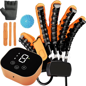 Rehabilitation Robot Gloves Hemiplegia Hand Stroke Recovery Equipment with 3 Training Modes, Robot Hand Glove Finger Trainer with Strength Adjustment