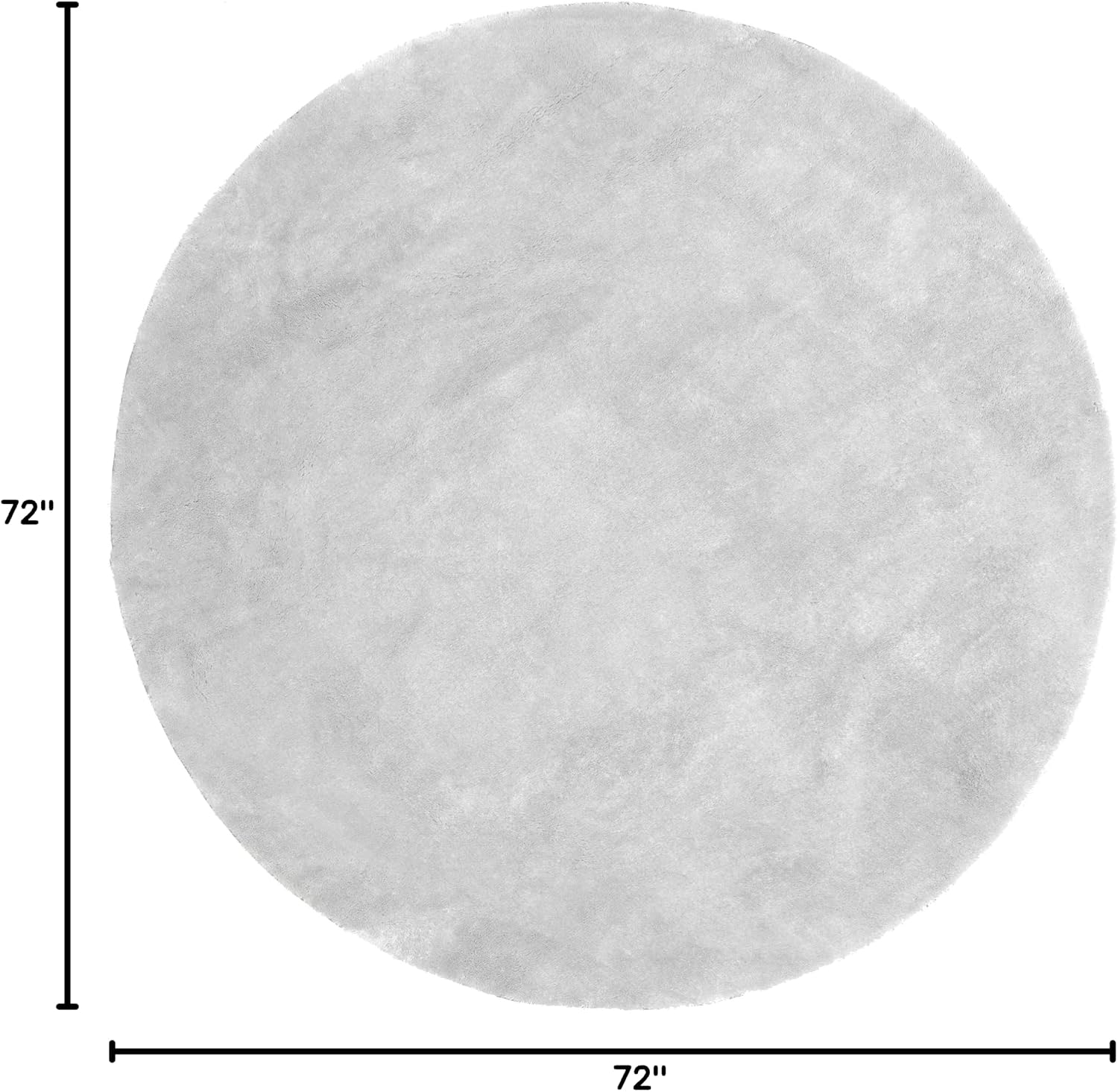 6' round Cozy Plush Area Rug, Machine Washable, Non-Slip, Soft Fluffy Shag Carpet for Living Room Bedroom Kids Room Nursery Home Decor, Loni Light Grey - Image 2