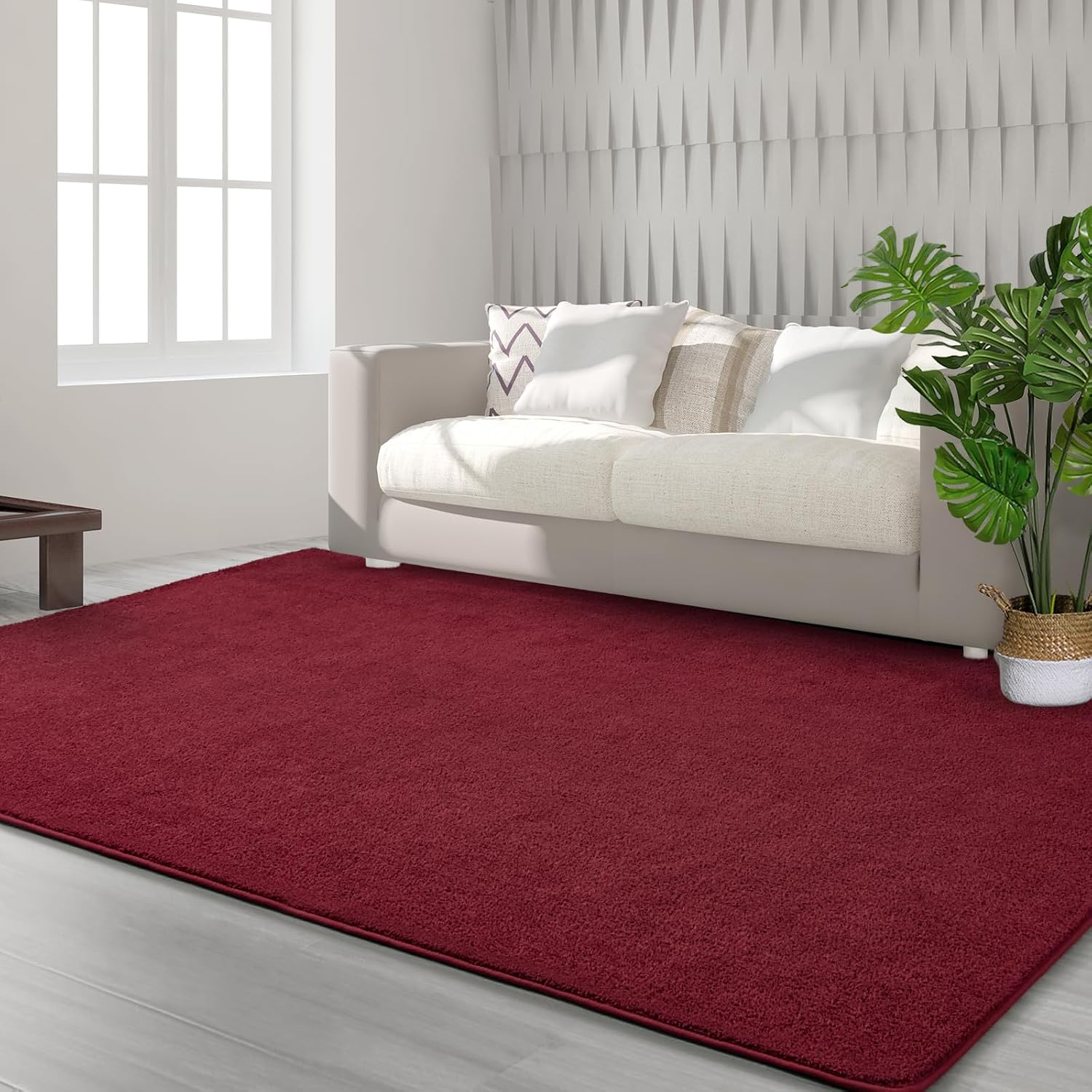 Area Rugs for Bedroom Living Room, 5X8 Rose Red Super Soft Comfy Thickened Memory-Foam Indoor Carpets, Modern Aesthetic Minimalist Carpet for Boys Girls Adults Apartment Nursery Home Décor - Image 8
