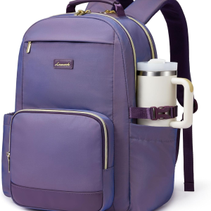 Laptop Backpack for Women with Pouch Pocket for Large Capacity Cup,17 Inch Laptop Computer Bag Travel Backpack Purse,Waterproof Work Business Backpack College Teacher Bags,Violet