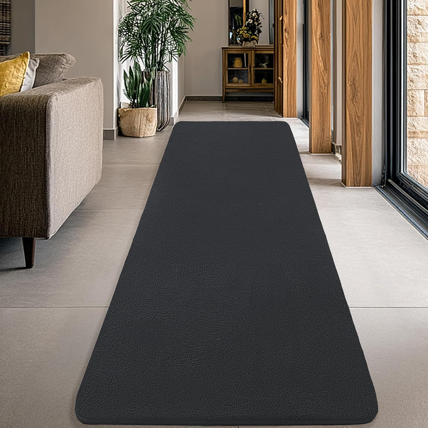 Large Modern Runner Rugs for Living Room Bedroom, 2X6 Feet Dark Grey Ultra Soft Thickened Memory-Foam Indoor Rug, Comfy Aesthetic Solid Minimalist Carpets for Girls Boys Nursery Dorm Home Decor - Image 7