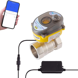 Smart Electric Ball Valve 3/4 Inch Tuya APP Smart Wifi Water Shut-Off Valve, 24V Electric Actuator AC110V-230V Power Adapter and Automatic Return Water Setting. Smart Timing Water Valve DN20MM