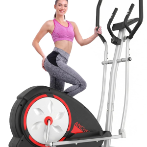 Elliptical Exercise Machine, Elliptical Trainer for Home Gym, Exercise Equipment 500Lbs, Ultra-Silent Elliptical Machine with Pulse Rate Grips & 8 Resistance Levels