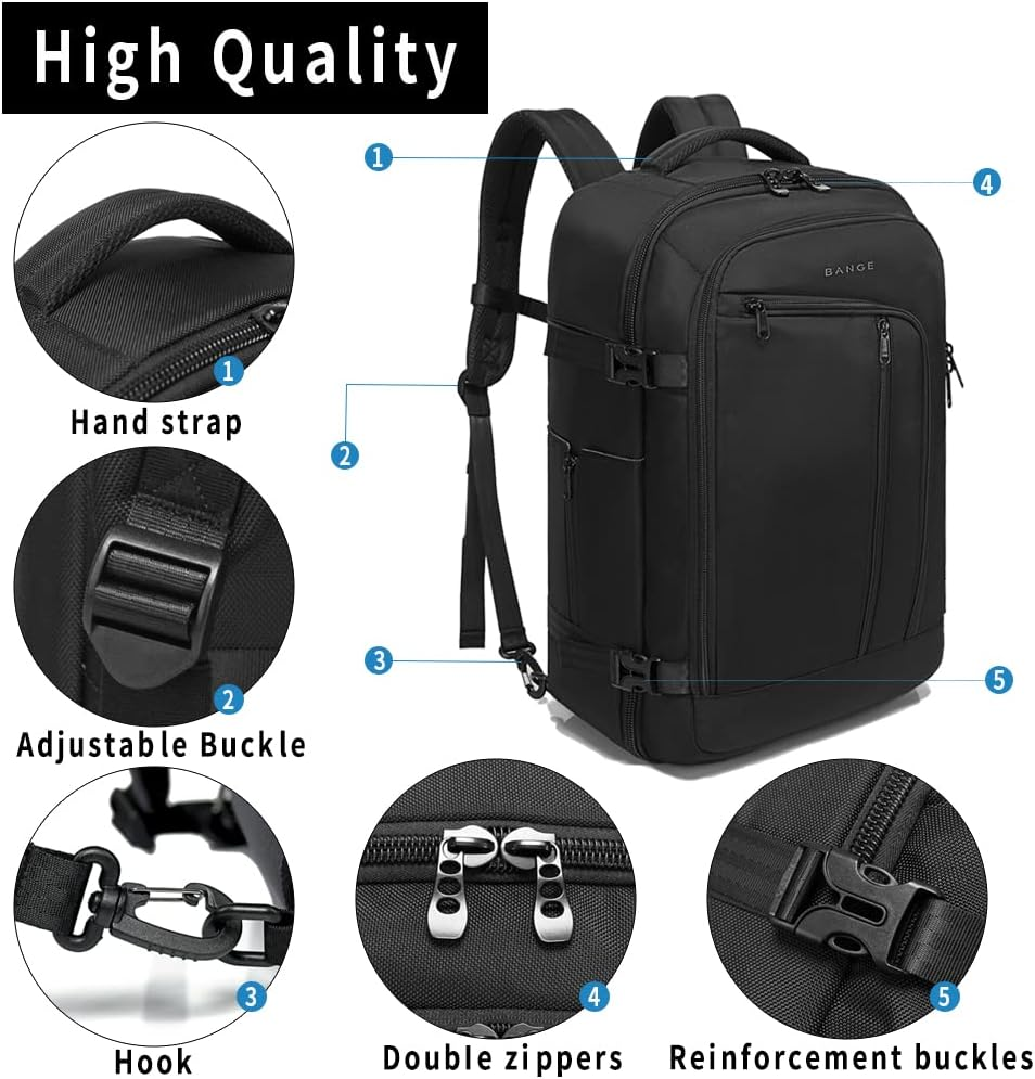 40L Men'S Travel Backpack,Carry on Airline Approved Backpacks, Business Laptop Daypack for 17.3Inch Notebook - Image 4