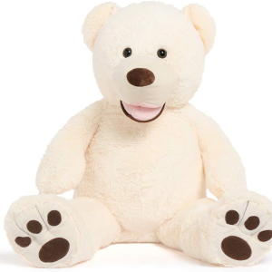 Giant Teddy Bear, 39Inch Large Stuffed Animals with Big Footprints Plush Stuffed Bears Gifts for Kids, Beige