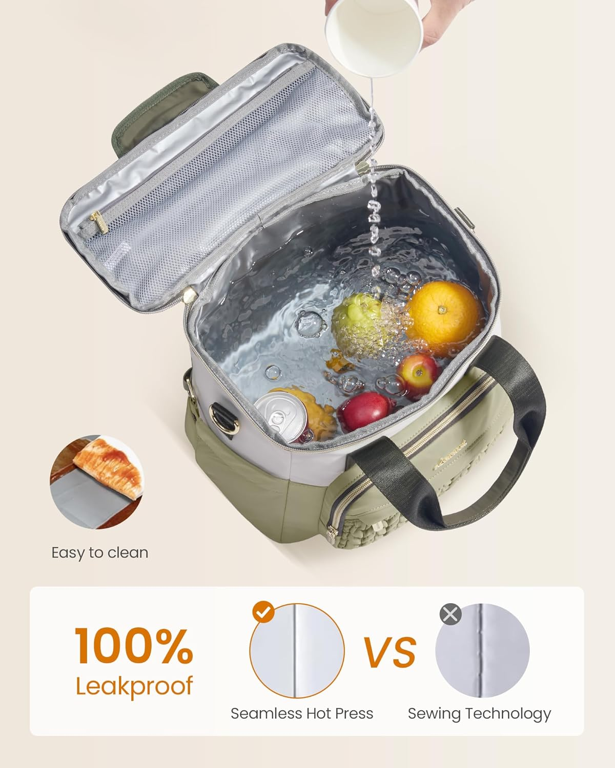 Lunch Bag Women, Insulated Wide Opening Adult Lunch Box for Women Work with Cup Holder, Large Lunch Cooler Tote Bag with Utensils Pocket for Office Campus Picnic Beach Mom Nurse Family - Image 5