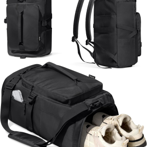 Gym Bag for Women with Shoe Compartment and Wet Pocket Convertible Gym Backpack Workout Duffel Bag Multiple Pockets 30L