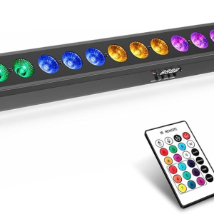 LED Stage Wash Light: Remote & DMX Control - Easy Setup for DJ Party Planner - 150W 24Leds RGBWA+UV Color Changing - Uplight for Events Music Live Show Wedding Band Performances Christmas Lighting