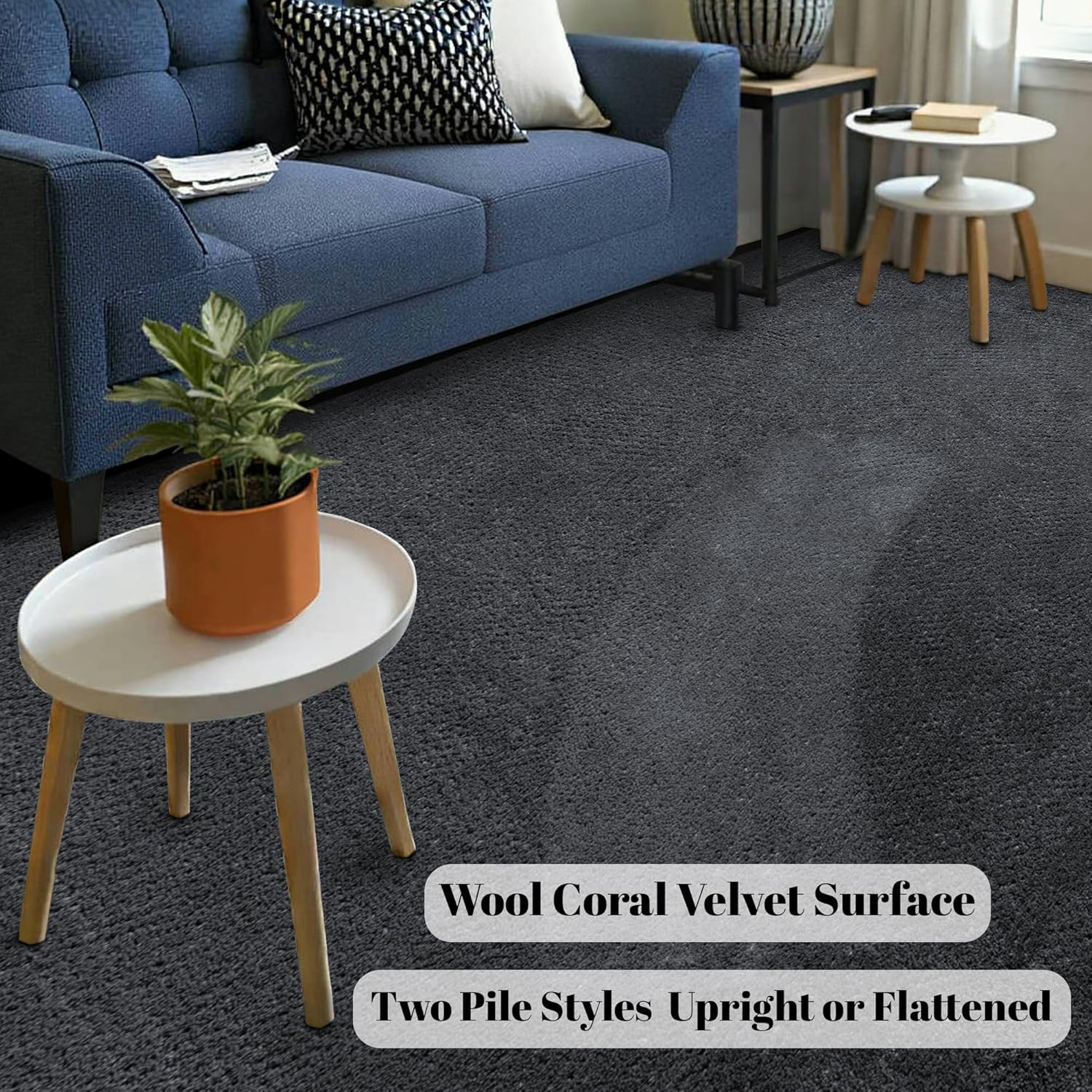 Large Modern Area Rugs for Living Room Bedroom, 5X8 Feet Dark Grey Ultra Soft Thickened Memory-Foam Indoor Rug, Comfy Aesthetic Solid Minimalist Carpets for Girls Boys Nursery Dorm Home Decor - Image 8