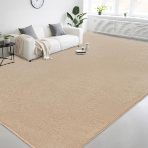 Large Modern Area Rugs for Living Room Bedroom, 6X9 Feet Beige Ultra Soft Thickened Memory-Foam Indoor Rug, Comfy Aesthetic Solid Minimalist Carpets for Girls Boys Nursery Dorm Home Decor