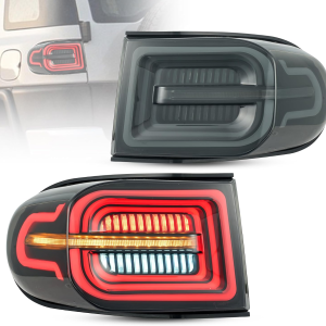 VLAND Tail Lights for FJ Cruiser 2007-2022, with Startup Animation and Sequential Turn Signal Rear Lamps Assembly, Smoked and Clear Lens