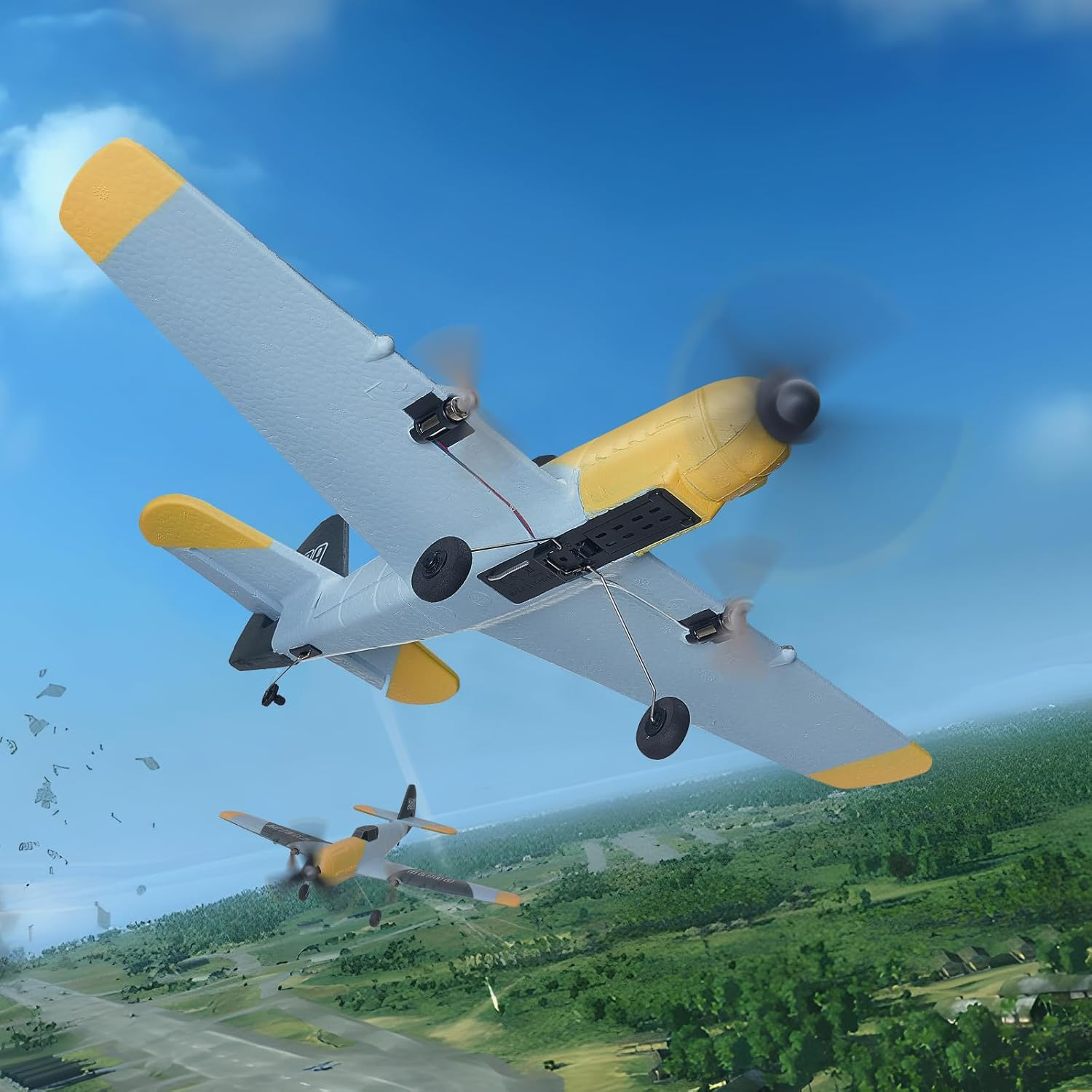 RC Plane, 2.4GHZ 3 Channel RC Airplane with 6-Axis Gyro Stabilizer&2 Batteries, Ready to Fly BF-109 Fighter Aircraft Plane Toy for Adults Beginners Kids Birthday/Xmas Gift - Image 2