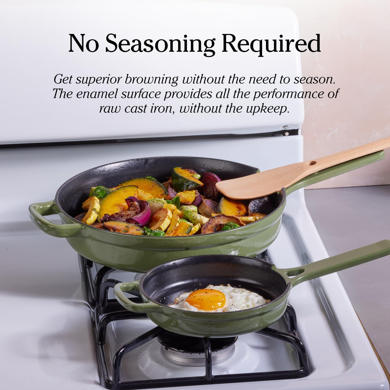 Our Place Cast Iron Always Pan | Premium Enameled, Toxin-Free Surface | 10-Inch 8-In-1 Multifunctional Cookware System | Lid, Handle Covers | Heavy Duty Skillet | Oven & High Heat Safe | Steam - Image 5