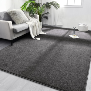 Area Rugs for Bedroom Living Room, 6X9 Dark Grey Super Soft Comfy Thickened Memory-Foam Indoor Carpets, Modern Aesthetic Minimalist Carpet for Boys Girls Adults Apartment Nursery Home Décor