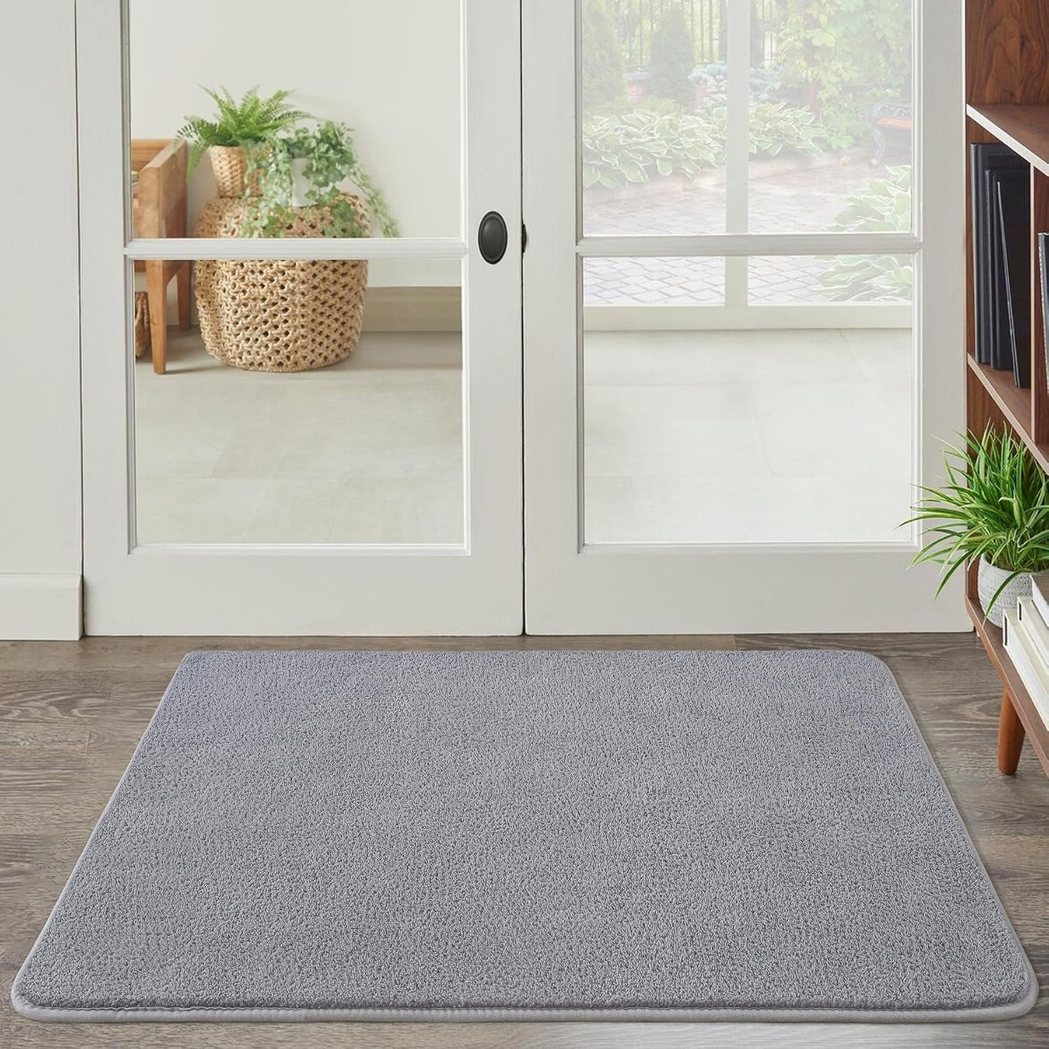 2X3 Grey Area Rugs for Bedroom Living Room, Soft Modern Indoor Throw Rugs Low Pile Fluffy Small Rug Door Mat Washable Non Slip Entryway Rug Carpet for Nursery Home Kids Room Decor - Image 6