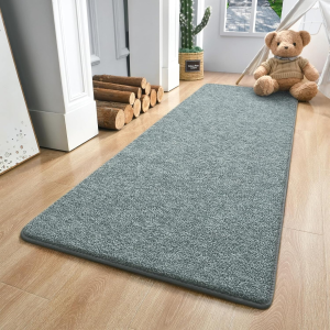Soft Hallway Runner Rug, 2X8 Bedside Runner Rugs for Bedroom Living Room Non Slip Washable Modern Memory Foam Rug Low Pile Kitchen Runner Rugs for Nursery Dorm Kids Room Decor Grey