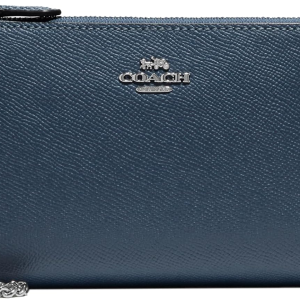 Coach Women'S Crossgrain Leather Wristlet W Chain