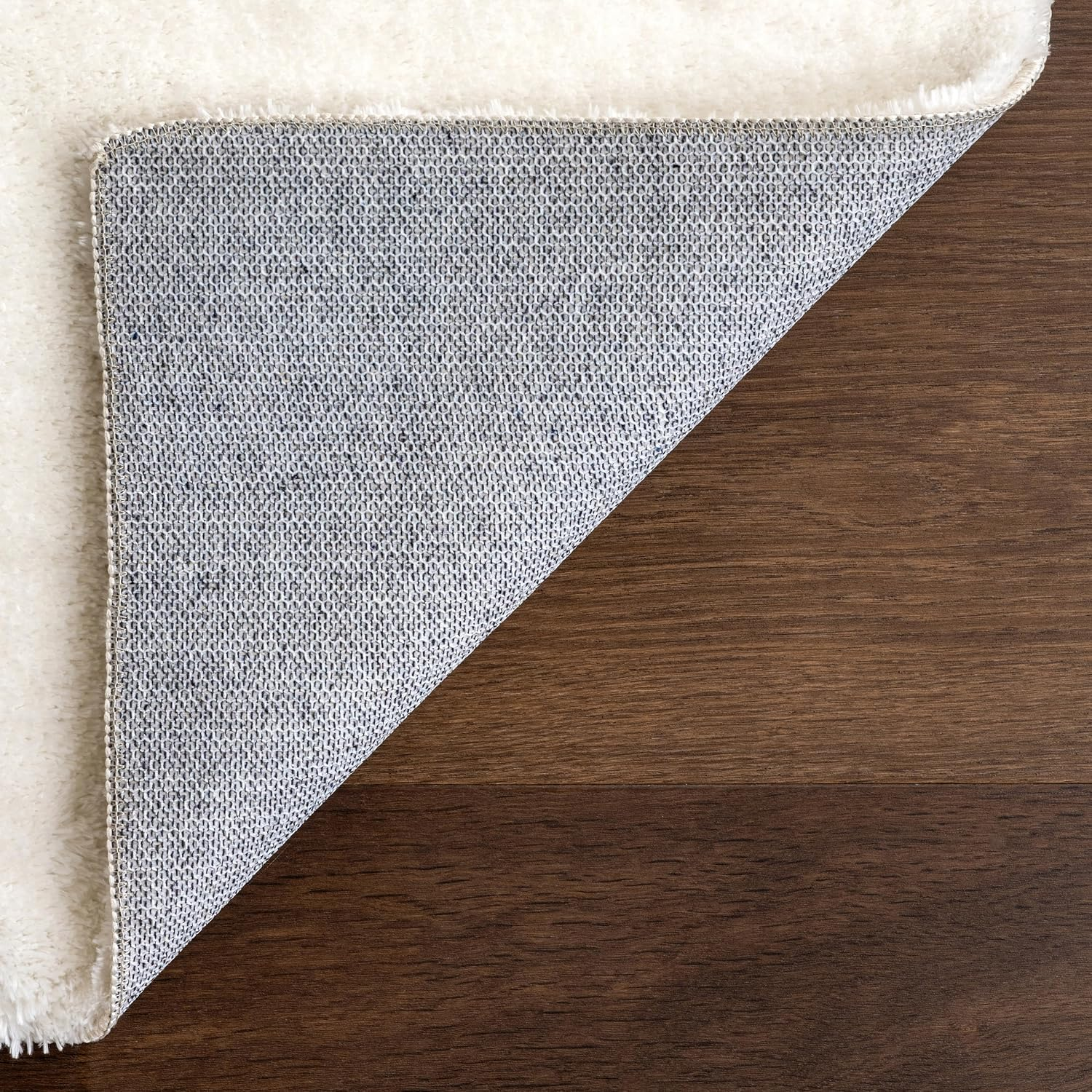 6' Square Cozy Plush Area Rug, Machine Washable, Non-Slip, Soft Fluffy Shag Carpet for Living Room Bedroom Kids Room Nursery Home Decor, Loni White - Image 4