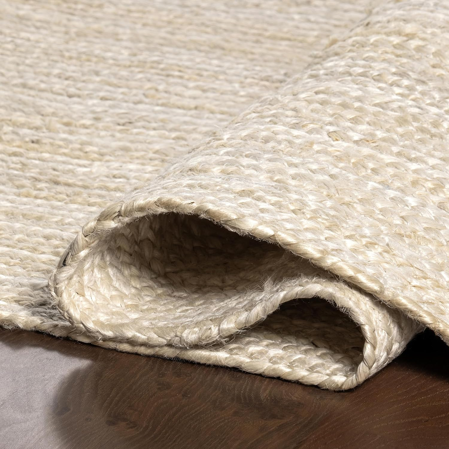 2X12 Rigo Jute Hand Woven Area Rug, off White, Solid Farmhouse Design, Natural Fiber, for Bedroom, Living Room, Dining Room, Hallway, Office, Kitchen, Entryway - Image 7