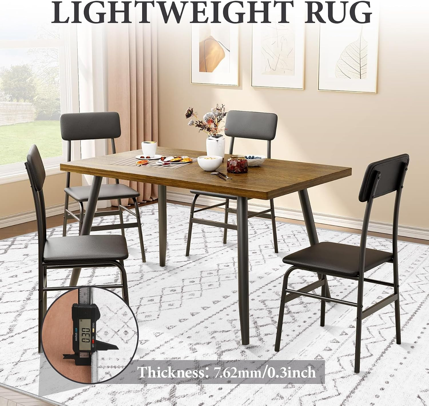 Runner Rug 2X5 Boho Geometric Area Rugs: Small Washable Kitchen Rug, Soft Non Slip Moroccan Long Hallway Rugs for Bedroom Bathroom Laundry Entryway Staircase Foyer(Dark Grey,2X5) - Image 6