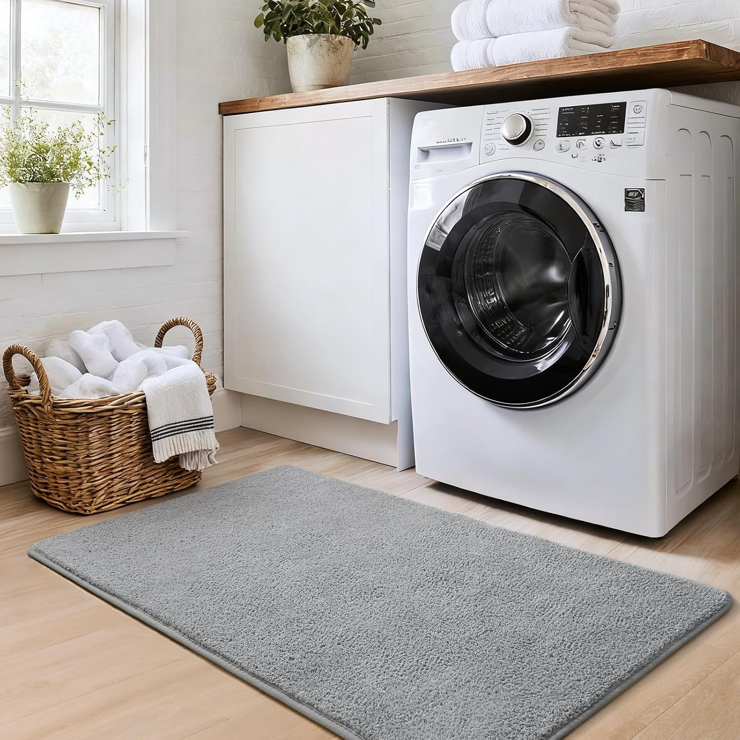 2X3 Grey Area Rugs for Bedroom Living Room, Soft Modern Indoor Throw Rugs Low Pile Fluffy Small Rug Door Mat Washable Non Slip Entryway Rug Carpet for Nursery Home Kids Room Decor - Image 4