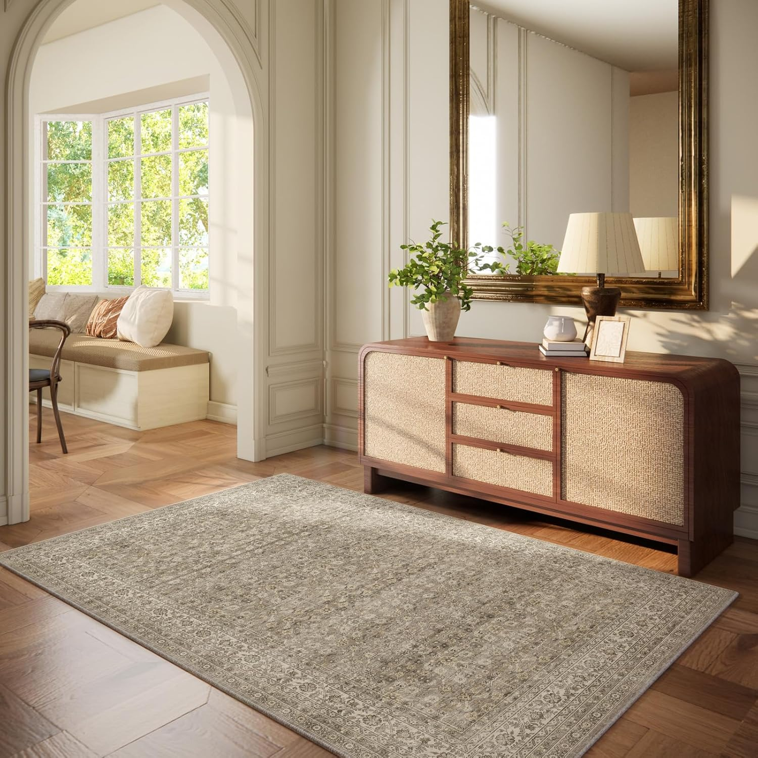 4X6 Washable Area Rugs for Entryway: Door Mat Indoor Entrance Throw Rug Non Slip Low Pile Kitchen Rug for Front Door Indoor Entrance Entry Kids Room - Image 6