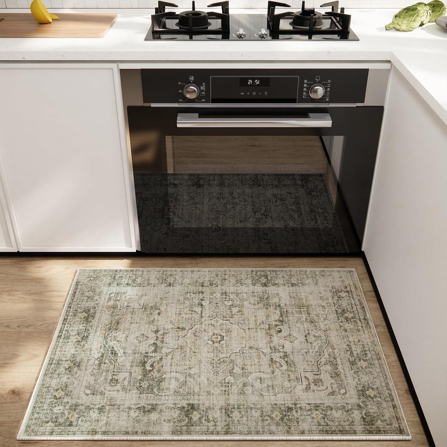 2X3 Washable Area Rugs for Entryway: Small Boho Rug Non Slip Door Mat Indoor Entrance Low Pile Soft Throw Rugs for inside Front Door Floor Bedroom Bedside Kitchen Nursery Dorm Room Entry - Image 3